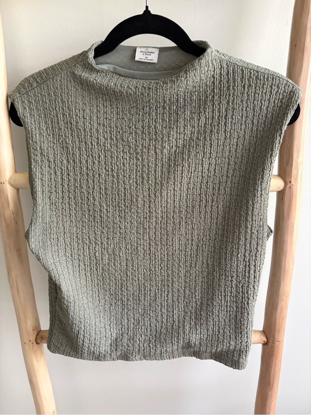 Abercrombie & Fitch Olive Green Textured Top